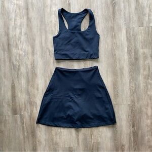 Girlfriend Collective Navy Skort Set